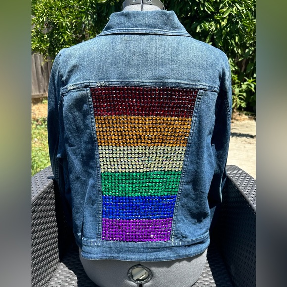 PRIDE Rainbow Jean Jacket - Picture 1 of 9